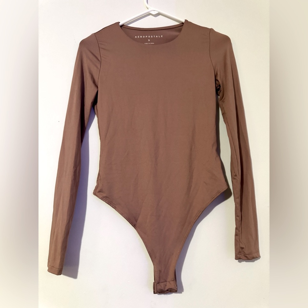Aeropostale Dusty Rose Pink Color Long Sleeve Bodysuit